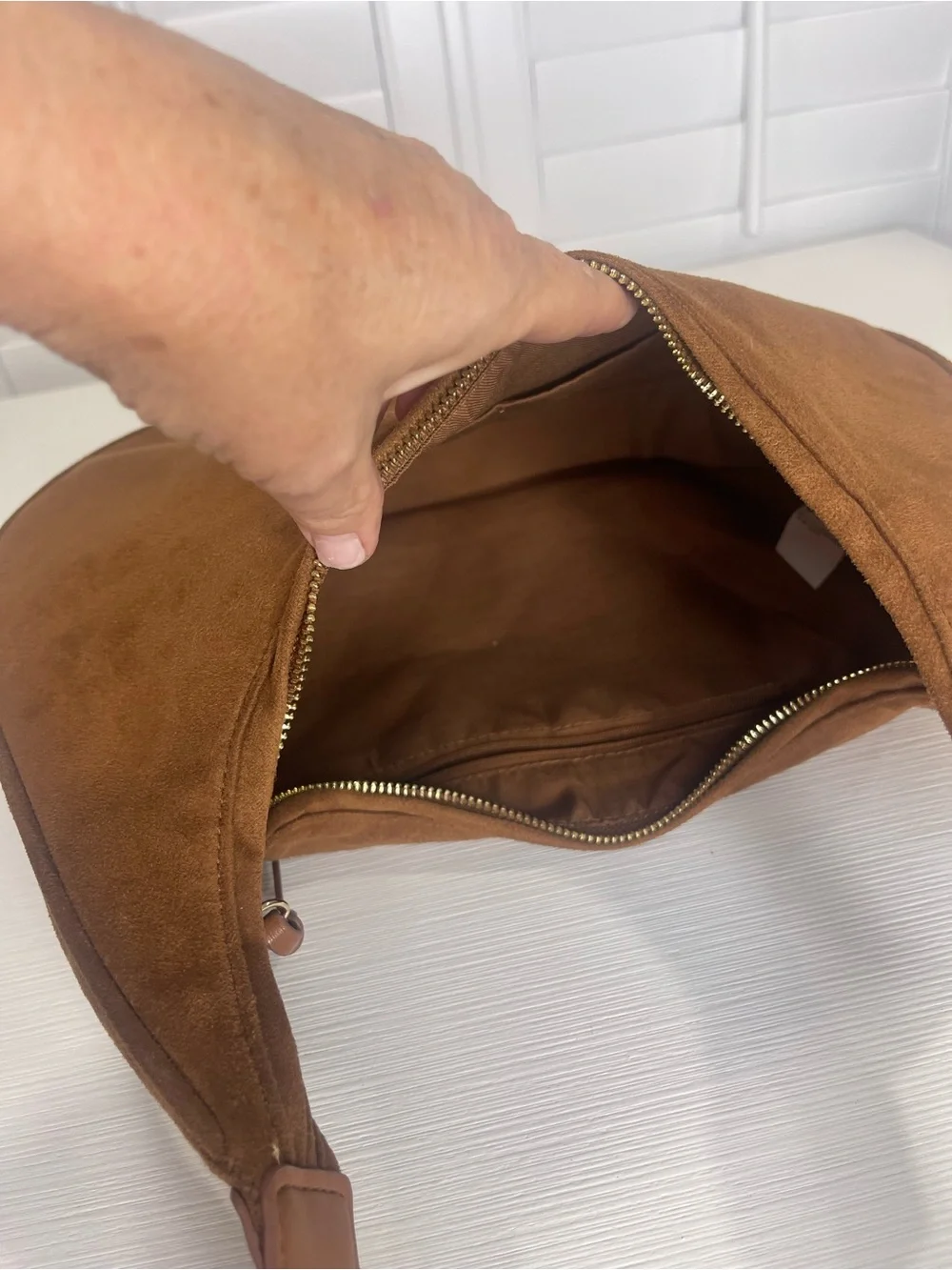 Banana Republic Faux Suede Hobo Shoulder Bag